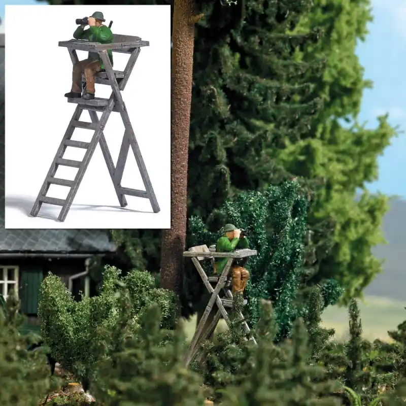 Chasseur avec des jumelles sur siège haut-HO 1/87-BUSCH 7957 Achat Immédiat