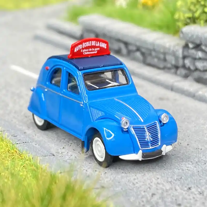 Citroën 2 CV AZLP 1958 bleu glacier "Auto Ecole de la Gare" -HO 1/87-SAI 6021 Prix Réduit
