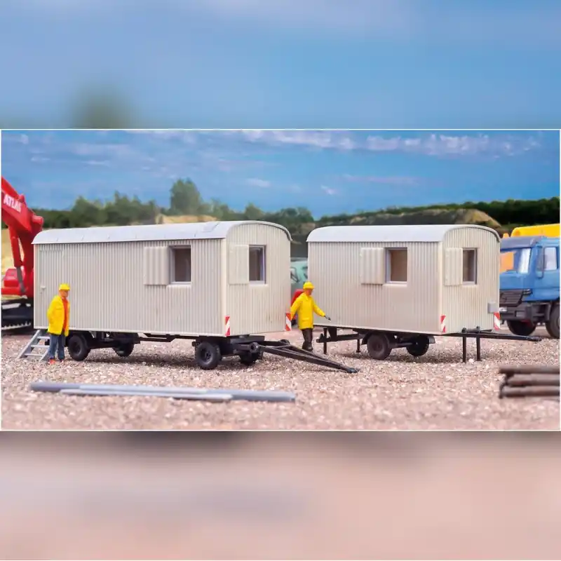 2 Remorques de chantier HO-1/87-KIBRI 10278 Authentique