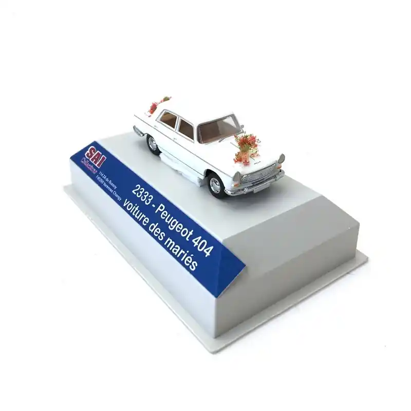 Peugeot 404 Blanche "Mariés"-HO 1/87-SAI 2333 Promotion Saisonnière