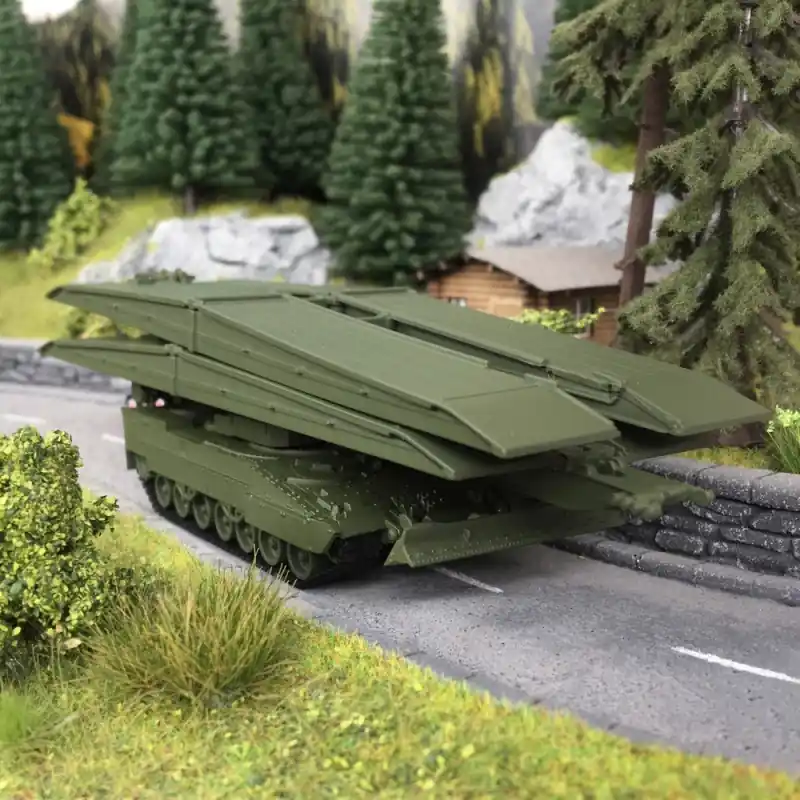 Char avec pont mobile / Kaki - HO 1/87 - HERPA 746724 Jusqu'à Épuisement Des Stocks