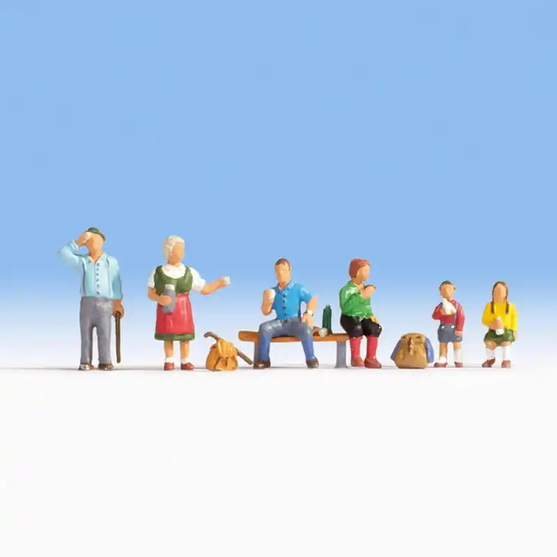 Retour Gratuit 6 randonneurs + accessoires - HO 1/87 - NOCH 15872