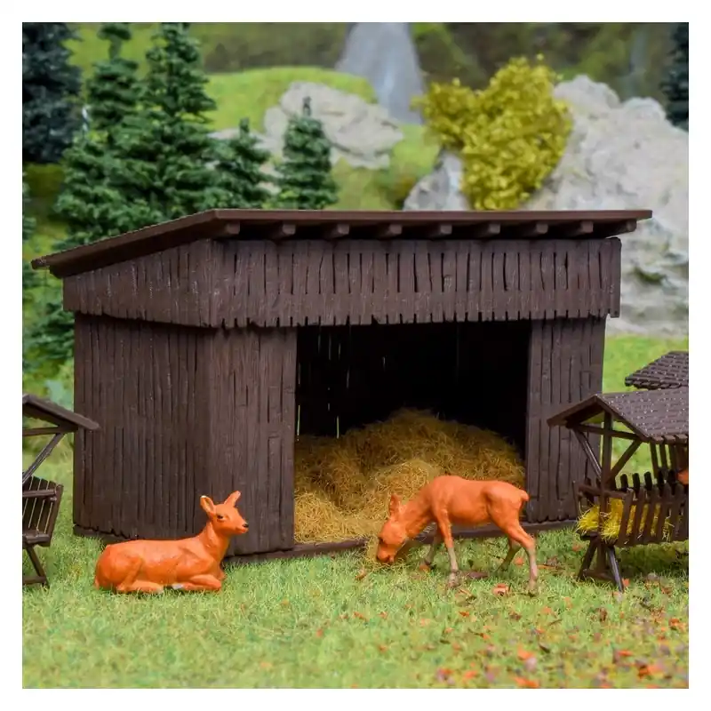 Abri, mangeoires et foin pour animaux-HO 1/87-VOLLMER 43798 Must-Have
