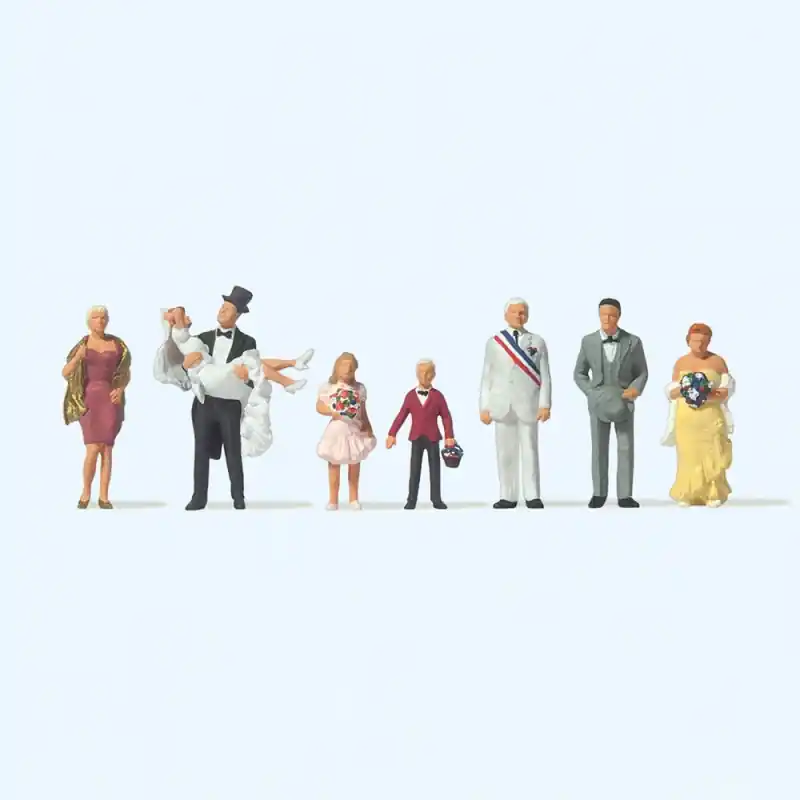 Bon Marché 8 personnages au mariage - HO 1/87 - PREISER 10790