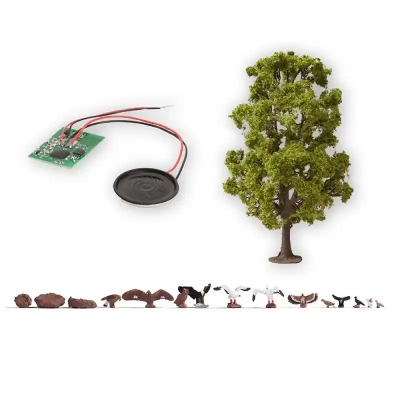 Arbre sonorisé avec oiseaux 18.5 cm - NOCH 21782 - HO 1/87 Prix Cassé