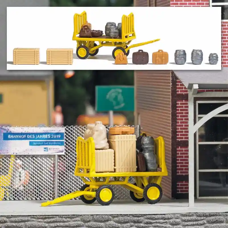 Chariot Postal + accessoires-HO 1/87-BUSCH 1646 Promotion