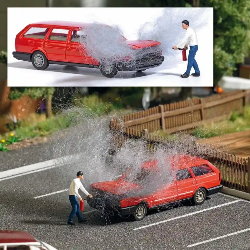 Homme éteignant un feu de voiture-HO 1/87-BUSCH 7881 Pas Cher