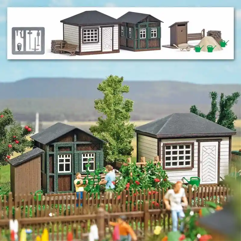 Super Prix 2 Abris de jardins + accessoires-HO 1/87-BUSCH 1616