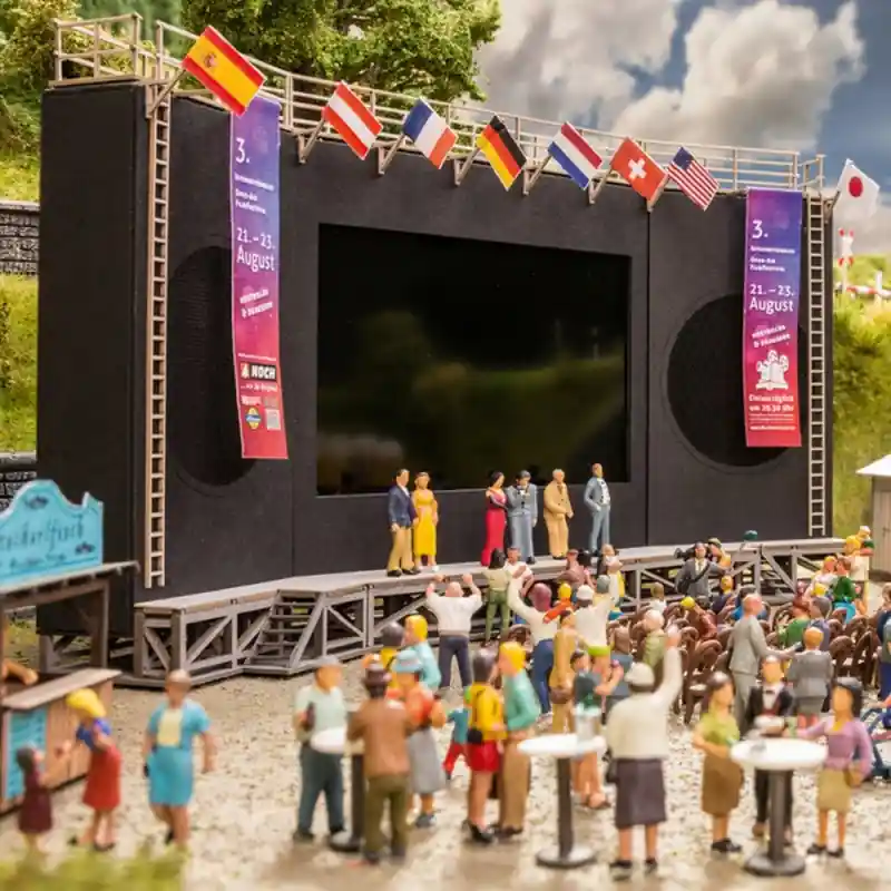 Cinéma de plein air + 2 bâtiments-HO 1/87-NOCH 66822 Certifié