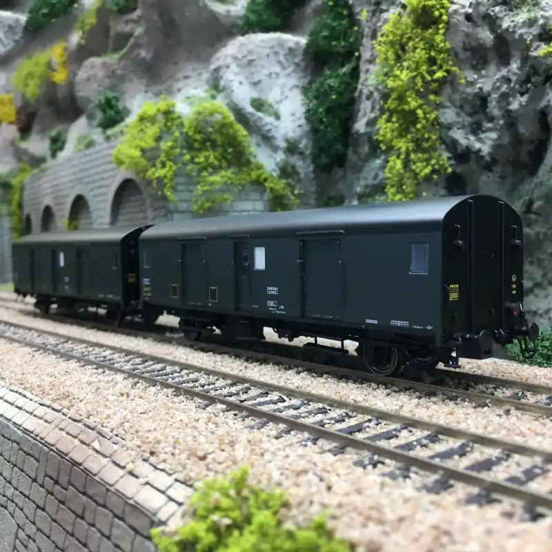 2 Fourgons Dqd2m feu fin de convoi SNCF Ep III - HO 1/87 - LSMODELS 30303 Meilleur Choix