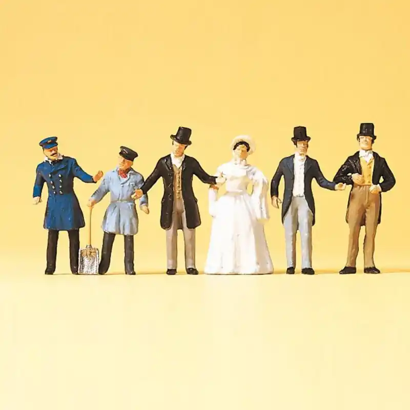 Authentique 6 personnages 1847 - HO 1/87 - PREISER 12046