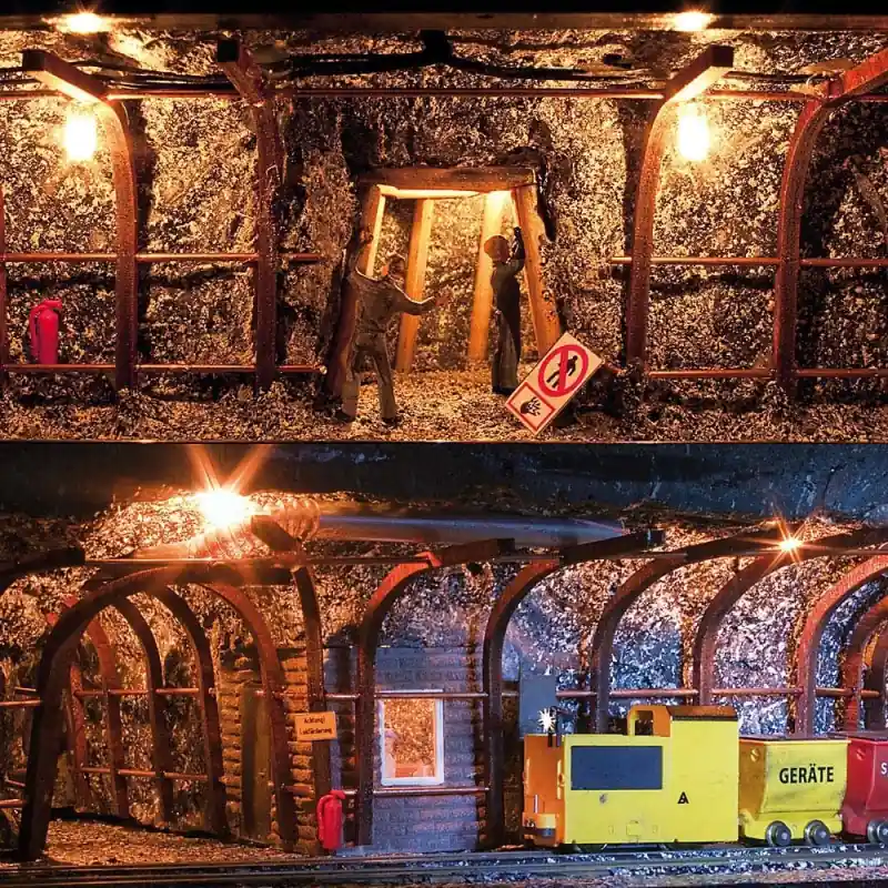 Set d‘aménagement de galerie minière-HO 1/87-BUSCH 1473 Marque