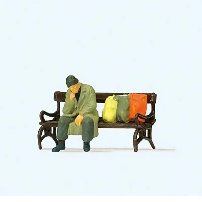 SDF sur un banc-HO 1/87-PREISER 29094 Acheter Direct