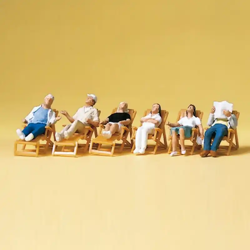 6 Personnages et leur Transat-HO 1/87-PREISER 10430 Prix Choc