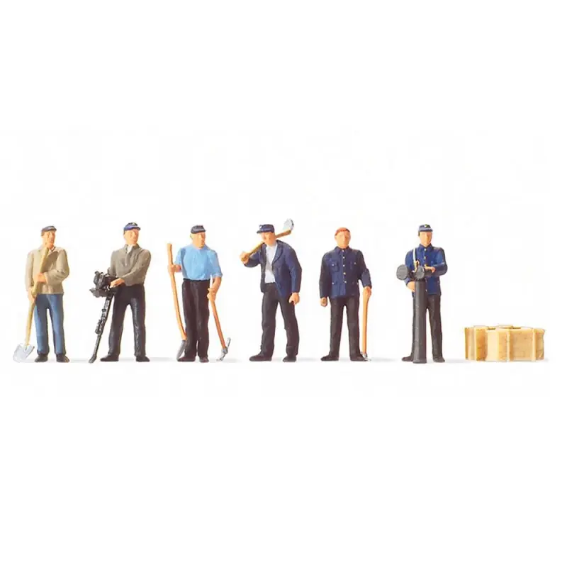 6 Ouvriers Ferroviaire + Accessoires-HO 1/87-PREISER 10602 Meilleur Choix