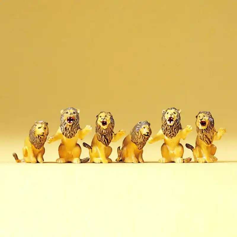 Seulement Aujourd'hui 6 Lions Assis -HO 1/87-PREISER 20381