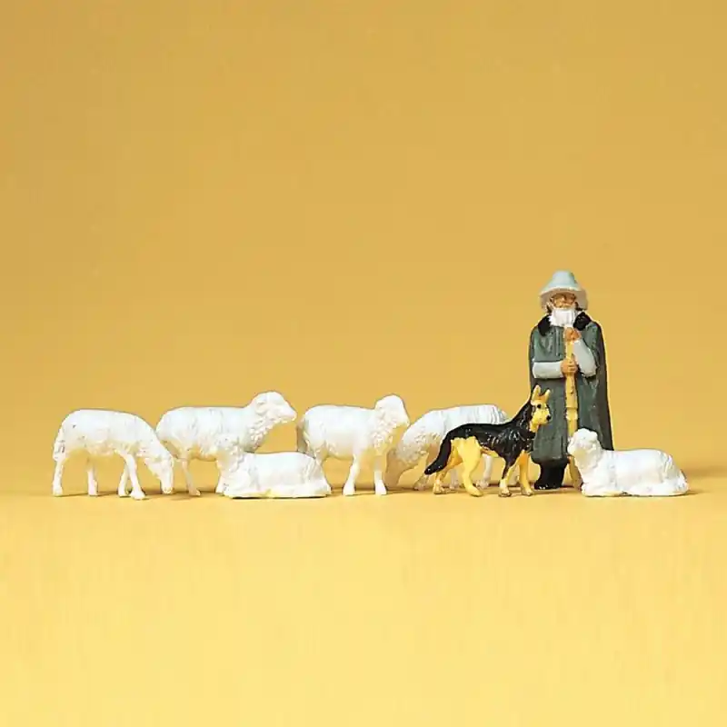 Berger avec son chien et ses moutons-HO 1/87-PREISER 14160 Solde