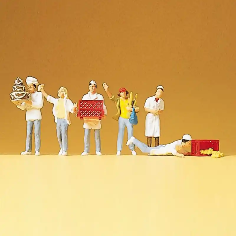 6 Boulangers-Patissiers au travail-HO 1/87-PREISER 10377 Usine Directe