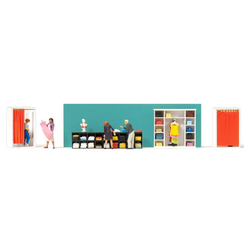 Commande En Gros 4 personnages en essayage en magasin V2-HO 1/87-PREISER 10622