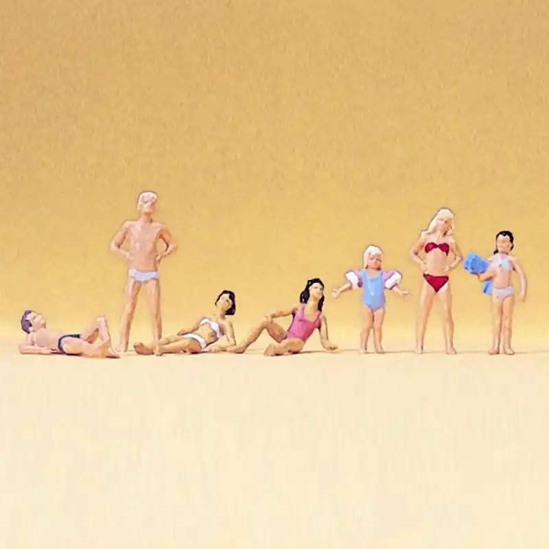 7 personnes à la Plage / Piscine-HO 1/87-PREISER 10308 Quantité Limitée