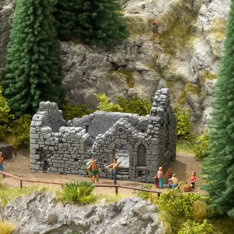 Ruine de chapelle pour décor-HO 1/87-NOCH 58611 Commander Vite