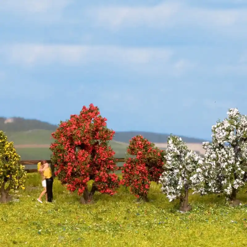 5 arbustes en fleurs 3 à 4 cm de haut - NOCH 25420 Usine Directe