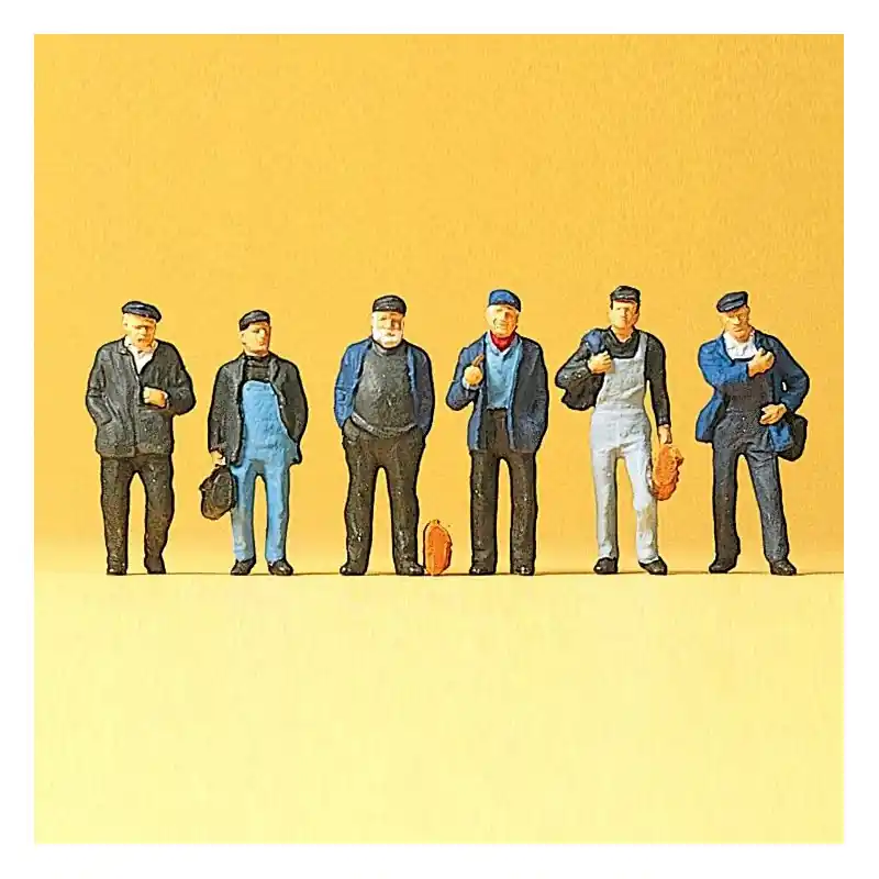 6 Ouvriers / Dockers-HO 1/87-PREISER 10350 Promotion Saisonnière