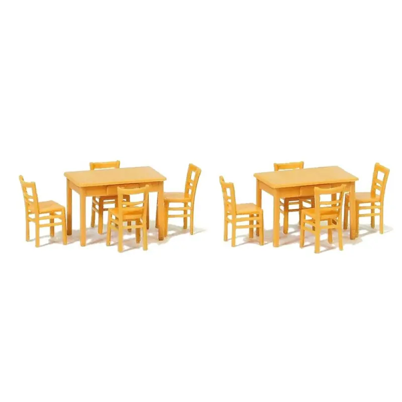 2 Tables et 8 Chaises Marron-HO 1/87-PREISER 17218 Promotion