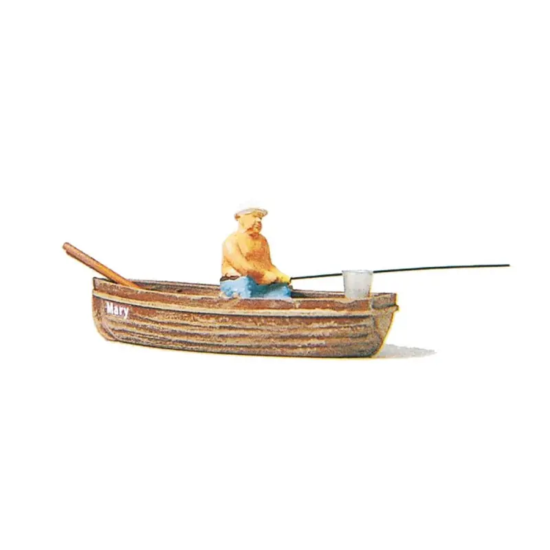 Pêcheur dans sa barque-HO 1/87-PREISER 28052 Prix Cassé