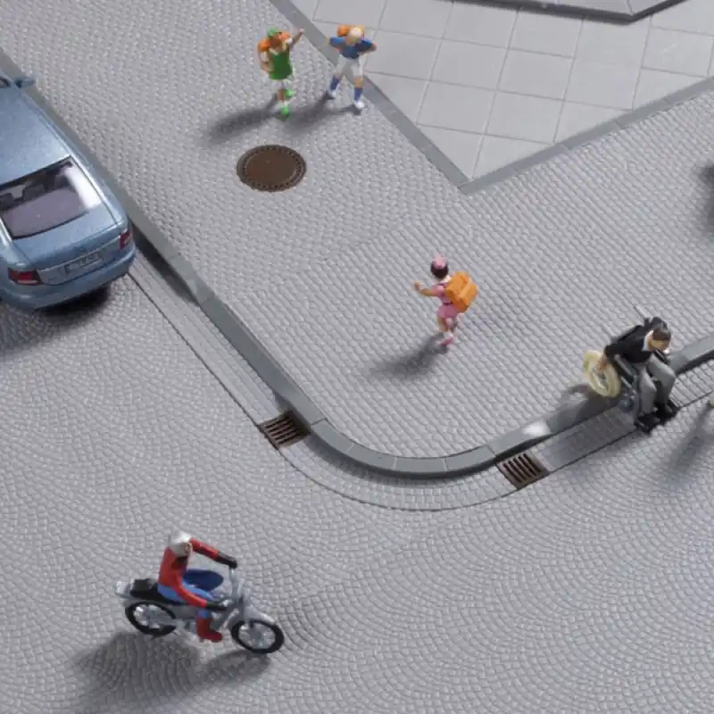 Set de bordures de trottoirs avec caniveaux-HO 1/87-AUHAGEN 42656 Must-Have