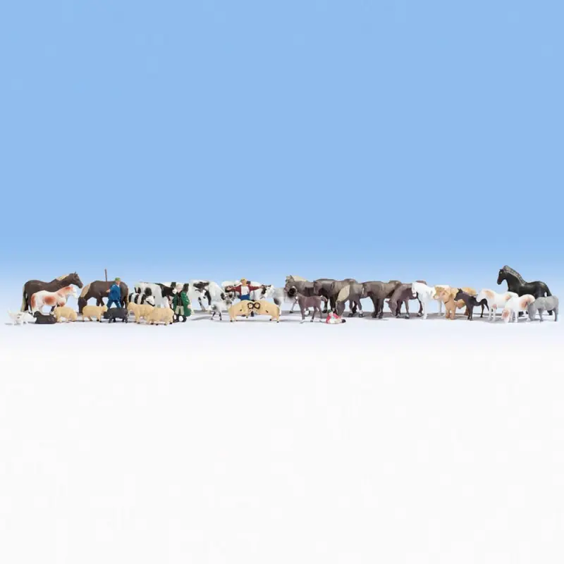Set de 35 animaux de campagne-HO-NOCH 16049 Seulement Aujourd'hui