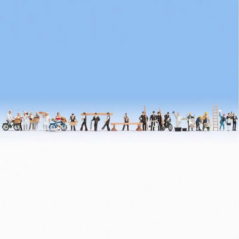 Solde Set de 24 personnages au travail-HO 1/87-NOCH 16047