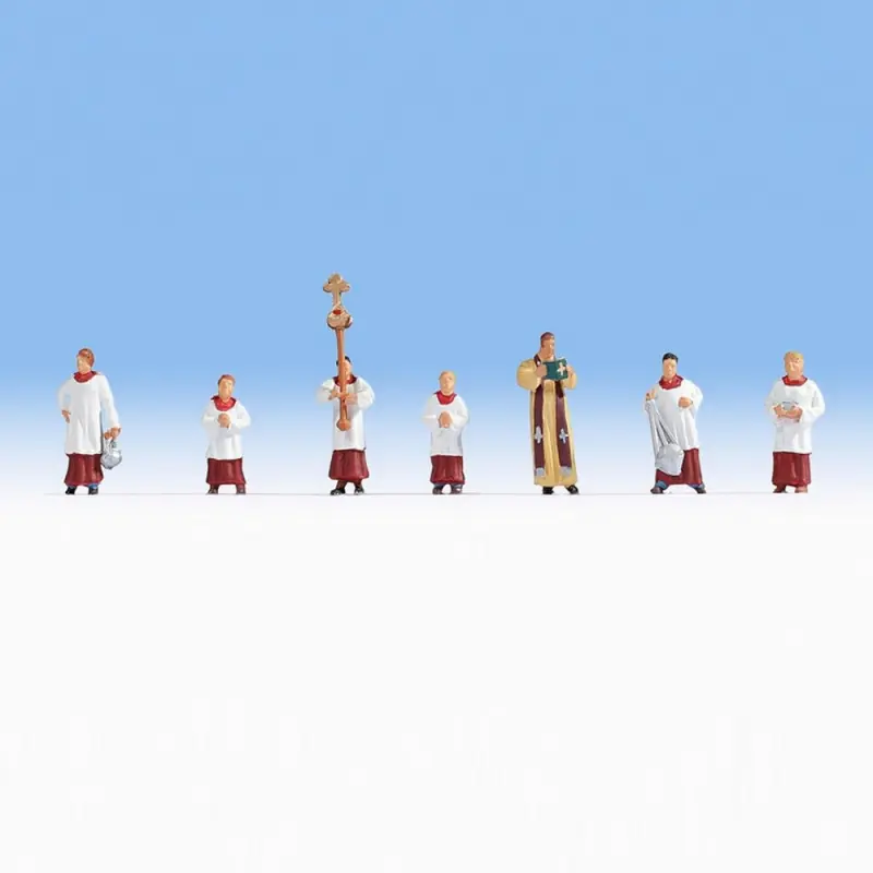 Offre Limitée 7 prêtres et servants de messe-HO-1/87-NOCH 15410