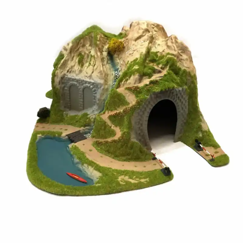 Satisfait Ou Remboursé Tunnel 90 degrés 1 voie + passage à niveau manuel -HO-1/87-NOCH 05170