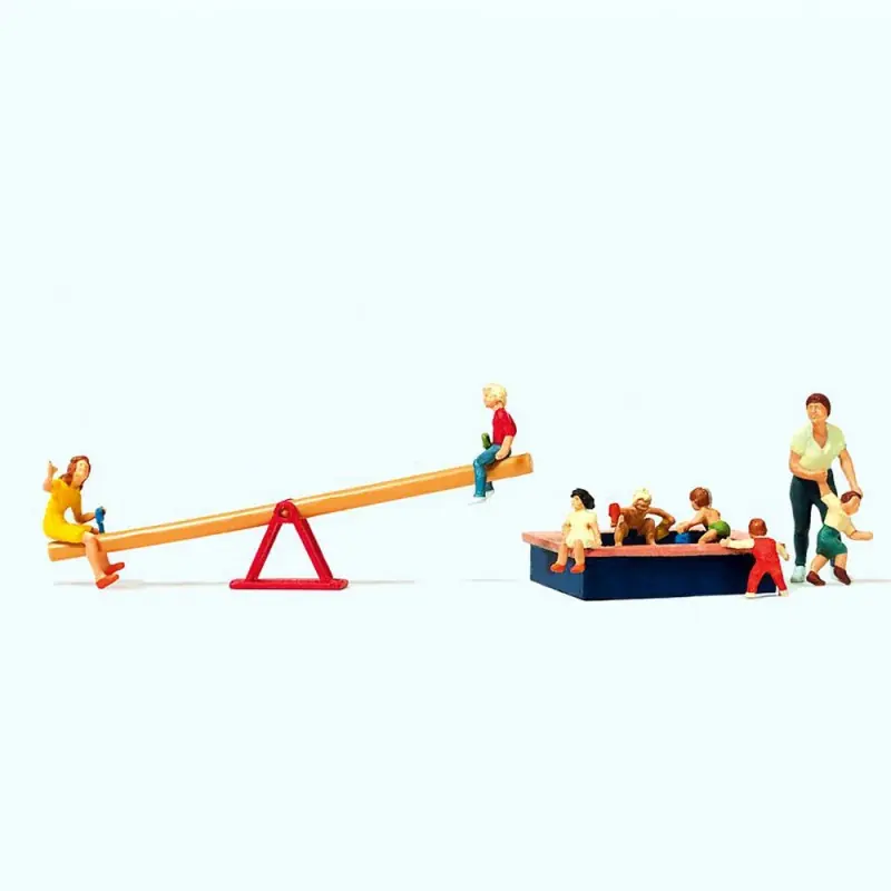 Certifié Jeux d‘enfants avec personnages HO-1/87-PREISER 10587