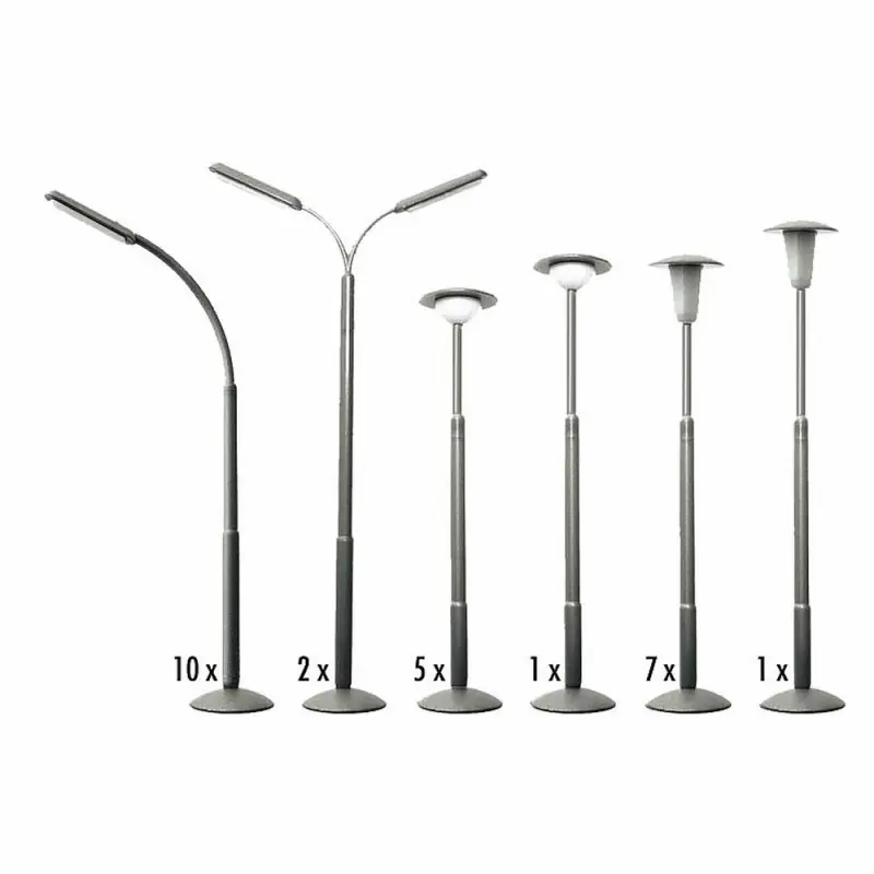 26 lampadaires en 6 modèles non fonctionnels-HO-1/87-FALLER 180538 Réduction