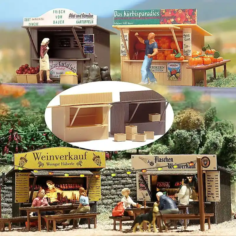 Vente Directe 2 kiosques de vente-HO-1/87-BUSCH 1055