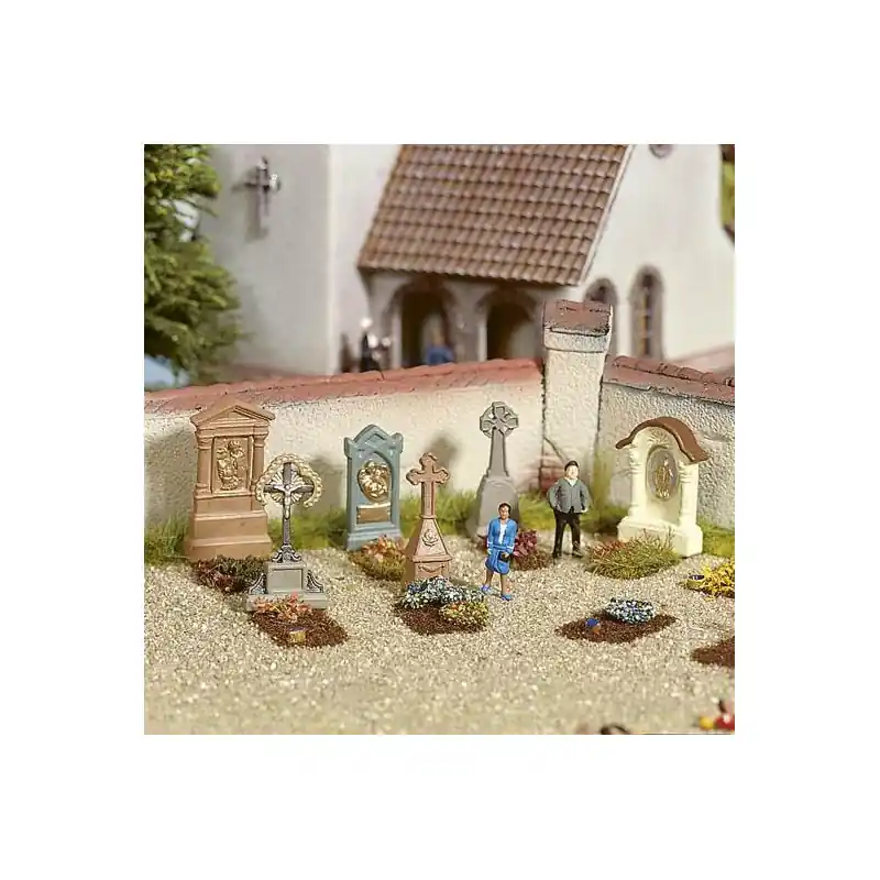 6 grandes têtes de tombes-HO-1/87-NOCH 14871 Nouvel Arrivage
