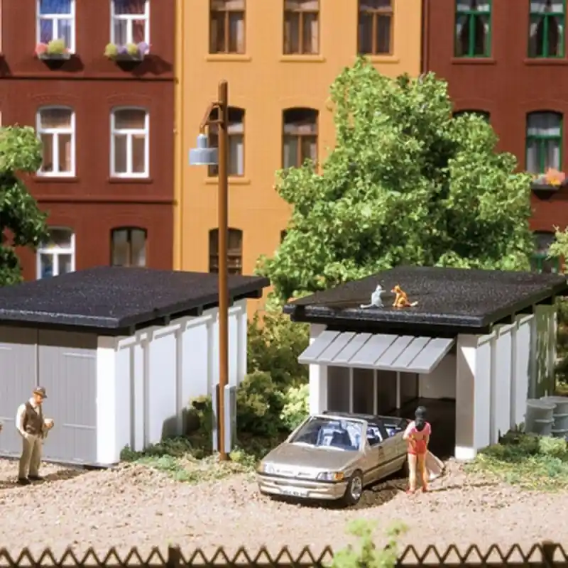 2 garages voitures-HO-1/87-AUHAGEN 11420 Expédié Aujourd'hui