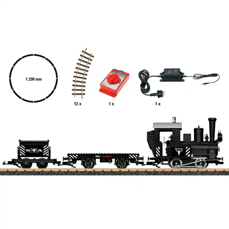 Petit Prix Coffret de démarrage «Wacken Open Air W O A®», locomotive, tombereau et wagon blocs - LGB 70505 - G 1/22.5