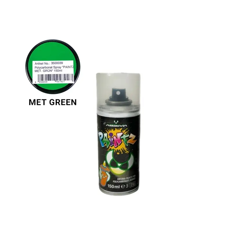 Pas Cher Peinture en spray pour Lexan 150ml - Met Green - ABSIMA 3500039