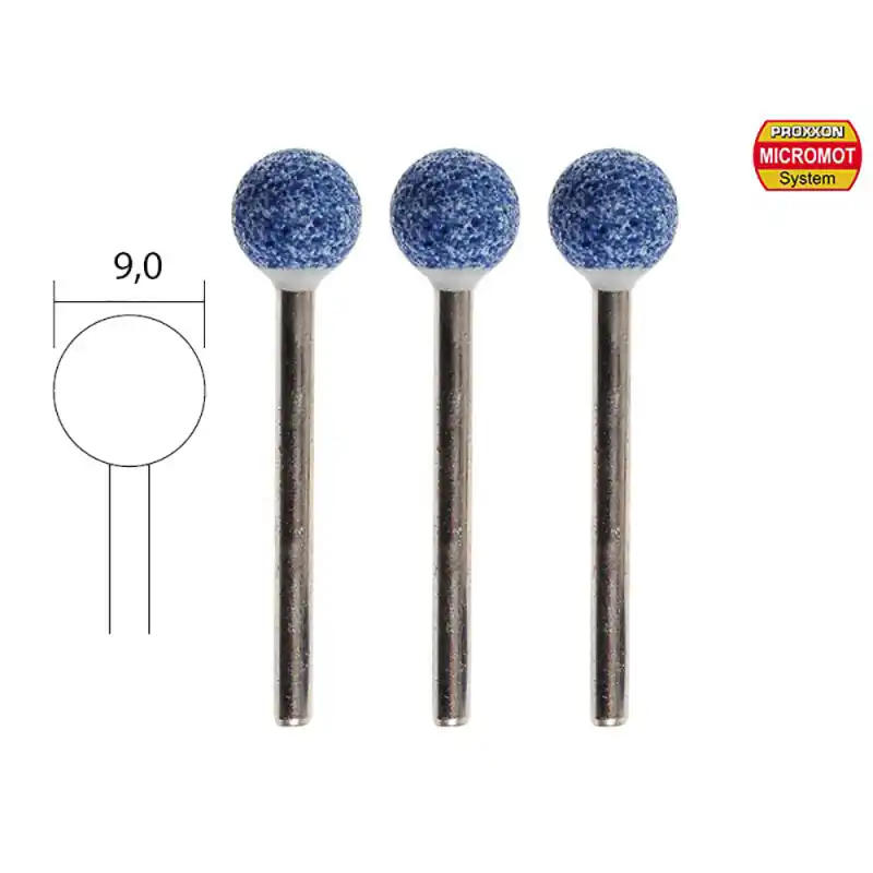 Meule, corindon "Boule" Ø9mm (x3) - PROXXON 28782 Populaire