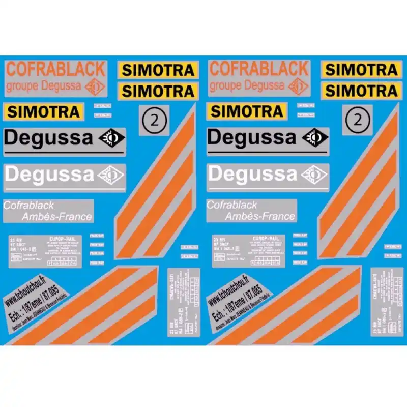 Must-Have Wagon Degussa + Simotra décalcomanies-2 unités HO 1/87-TCHOUTCHOU 87126