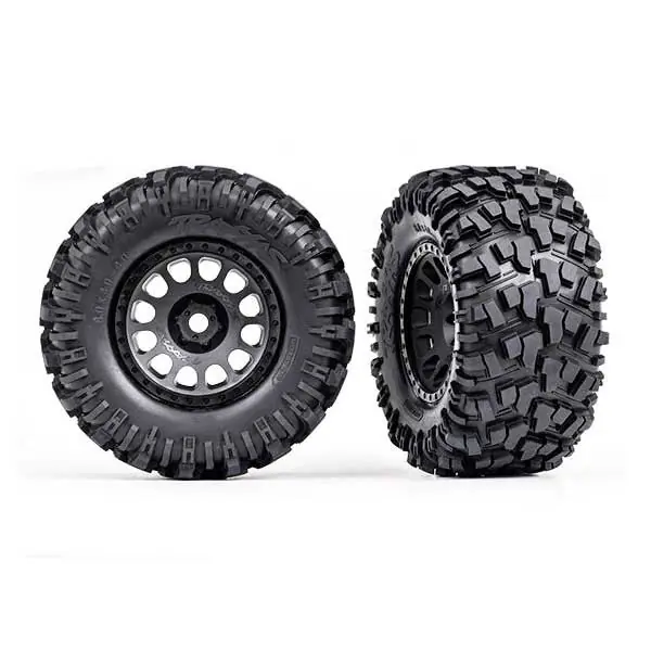2 Roues Montees Collees XRT et Xmaxx Noires Traxxas 7875 Affaire À Saisir