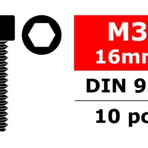 Promotion Saisonnière Vis en acier M3 x 16 mm tête à six pans creux (10 pcs) - C-3001-30-16