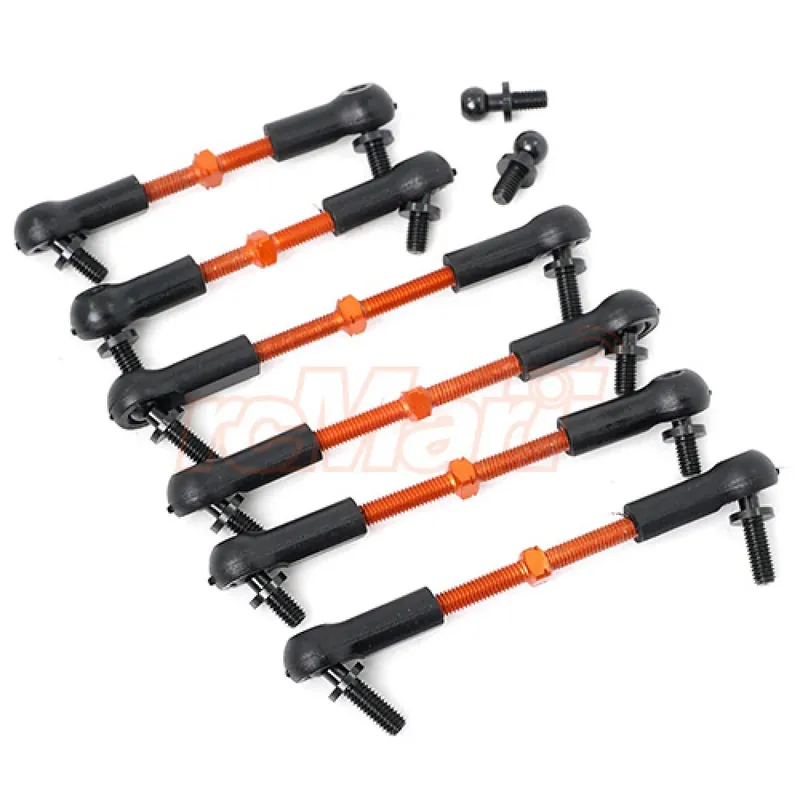 Acheter En Ligne Jeu de biellettes de direction orange en aluminium 7075 pour HPI RS4 Sport 3