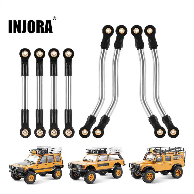 Biellettes de châssis à garde au sol élevée en acier inoxydable INJORA pour 1/24 FMS FCX24M Livraison Express