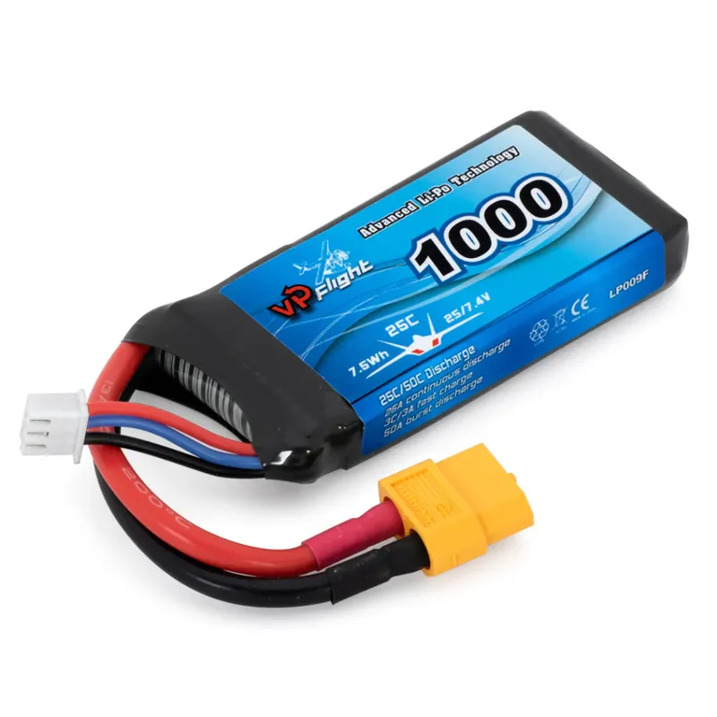 Pas Cher Batterie Lipo 2S 7,4V 1000mAh 25C XT60 - VPLP009FXT