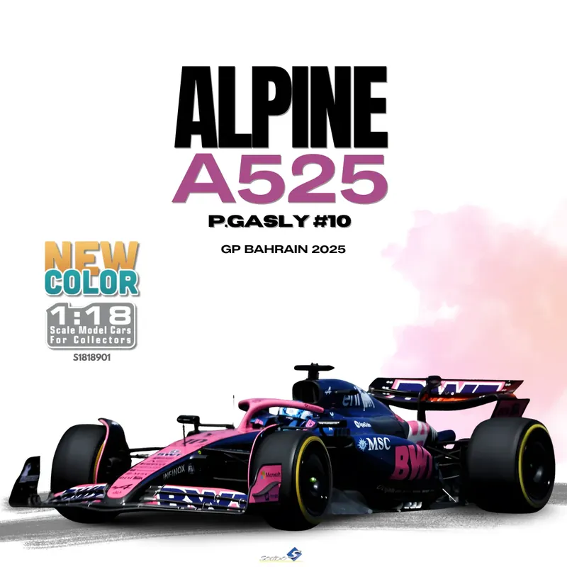 Bon Plan Solido S1818901 Voiture miniature collection 1/18 Alpine A525 No 10 Gasly Bahrain 2025