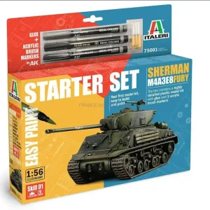 Starter set M4A3E8 Sherman Fury 1/56 - Italeri 75001 Super Prix